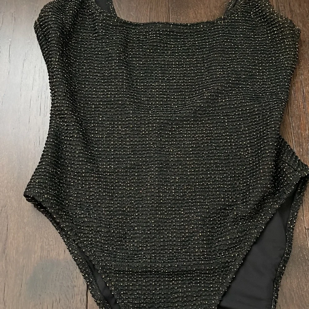 Aerie Lurex Crinkle Cut One-Piece - Picture 3 of 6